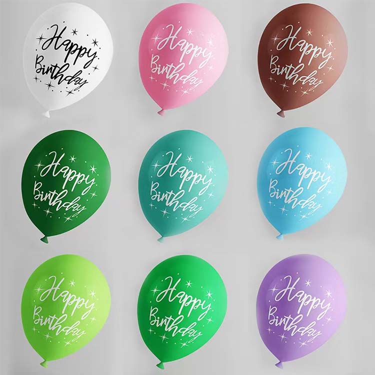 Happy birthday printed latex balloons